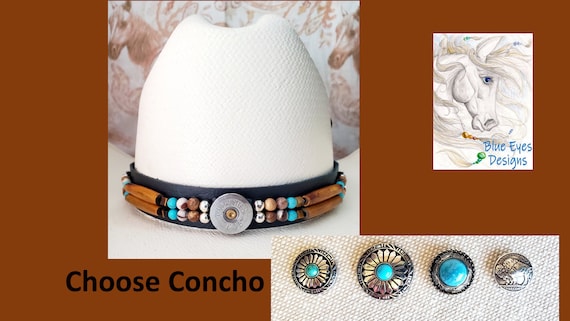 6 Strand Beaded Concho Hat Band