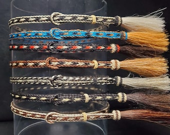 Horse Hair Braided Hat Band (8 colors) 1 Side Horse Hair Tassel, Adjustable, Western Cowboy Hatband, Black, Sorrel, Palomino