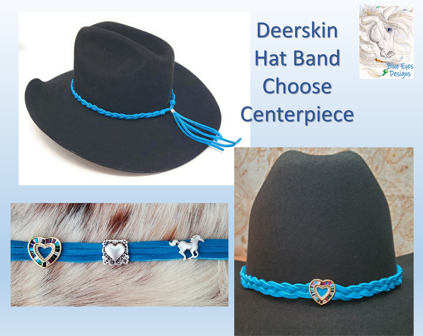 Turquoise Rhinestone Hat Band - Etsy display picture 2