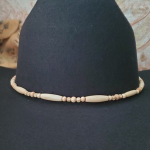 Fascia per capelli con perline fatta a mano per uomo o donna, paglia, Panama o cappello da cowboy, corno d&#39;osso antico, osso, nero, rosso, ambra dorata o turchese