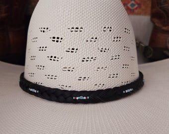 Bandeau Chapeau Cowboy MEXIBOKU - Crin De Cheval Véritable, Pompon