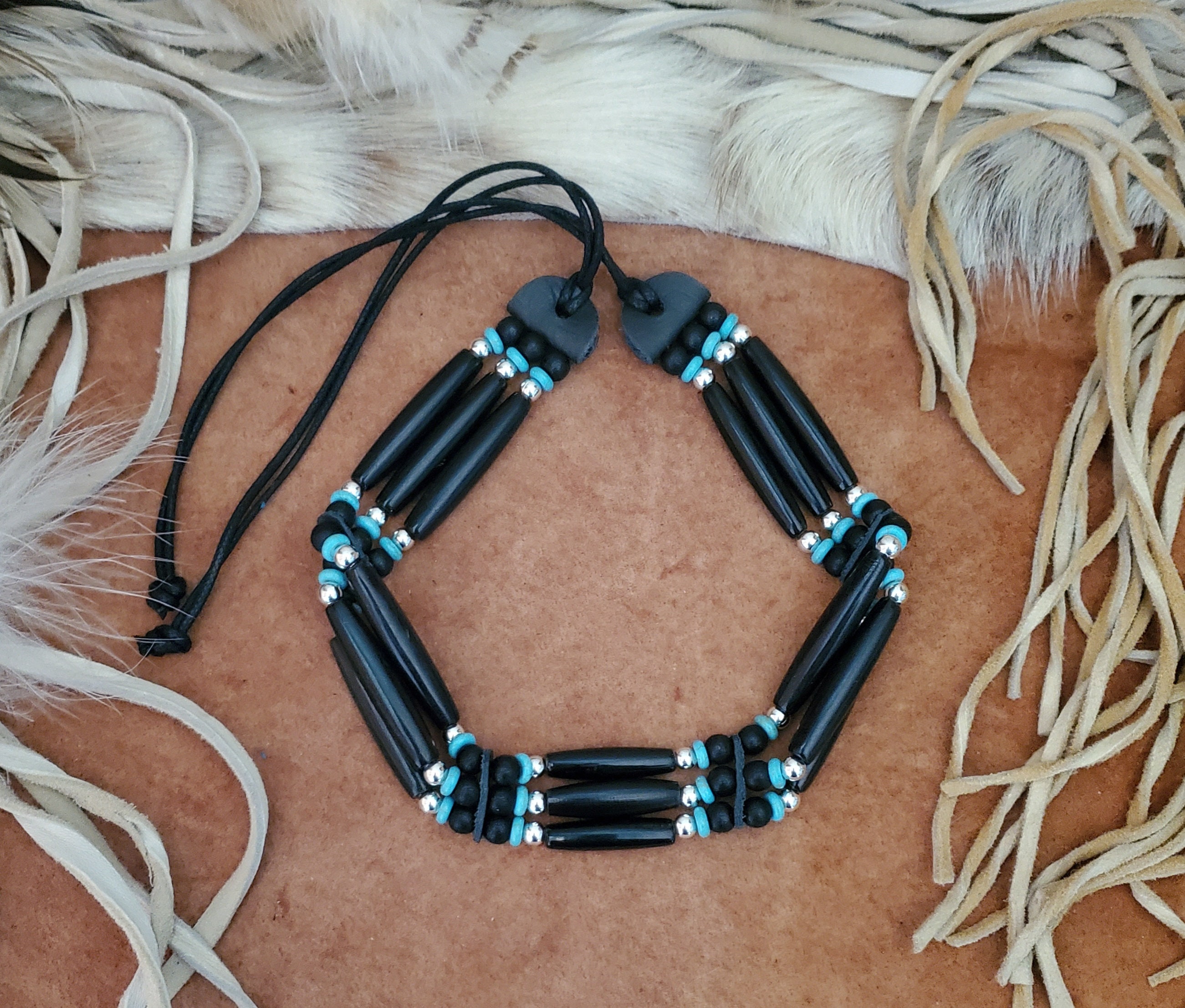 MANA）Neck cuff choker+ buffalo horn head Buffalo/Bull/Halter 