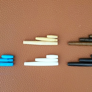 Buffalo Hornand Bone Hairpipe Beads, 1/2", 1" and 1.5", Red, Black, Antique Bone, Bone, Turquoise AmberBrown image 8
