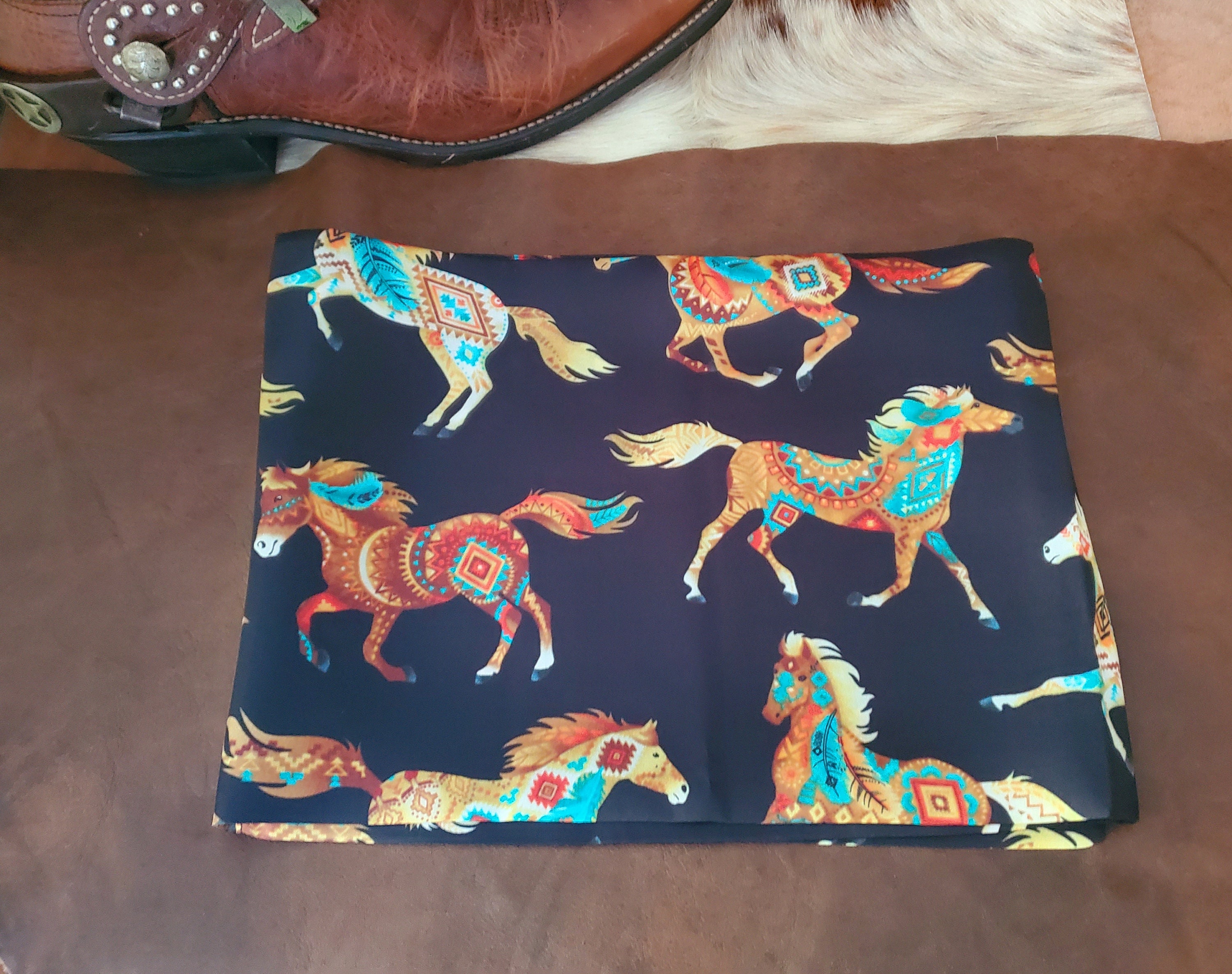 Fancy Rags Silk Wild Rag With Horses, Cowboy, SASS, Bandana, Neck Scarf, Fancy ...