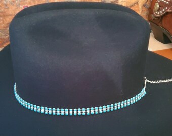 Turquoise Rhinestone Hat Band, Cowboy Cowgirl, Bling Crystal  display picture 2