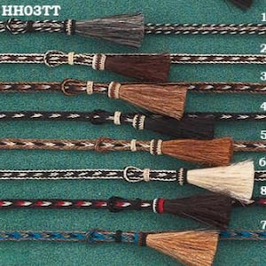 Horse Hair Braided Hat Band (8 colors) 1 Side Horse Hair Tassel, Adjustable, Western Cowboy Hatband, Black, Sorrel, Palomino
