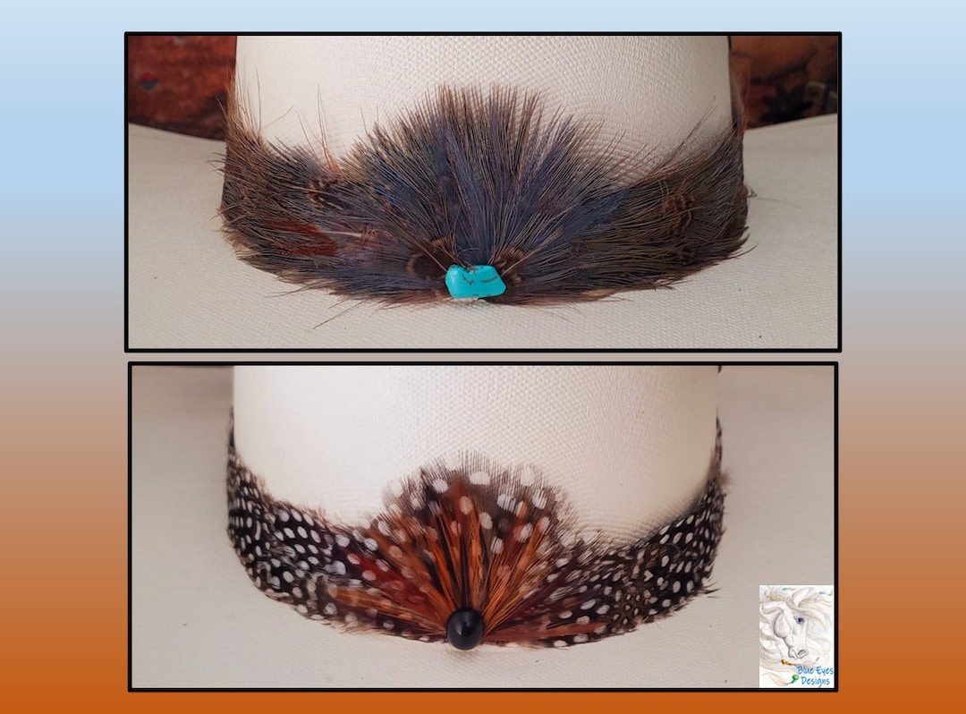 New! Rowan Feather Hat Band- Brown main image 0