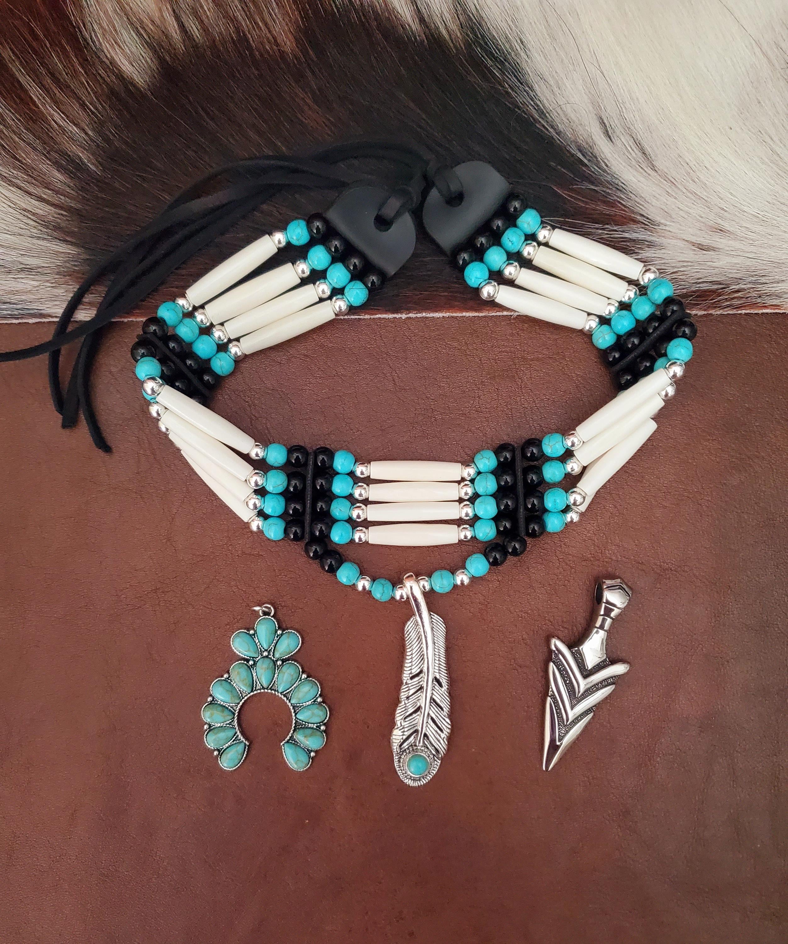 Ameri VINTAGE - papico＊【ameri】 CHOKER TANK Native American Indian Style Choker Handmade With Bone Hairpipe