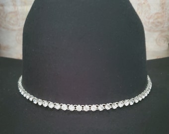 Bling Hat Band, Rhinestones Hat Band, Cowboy Cowgirl, Bling Crystal HatBand, Adjustable, Handmade