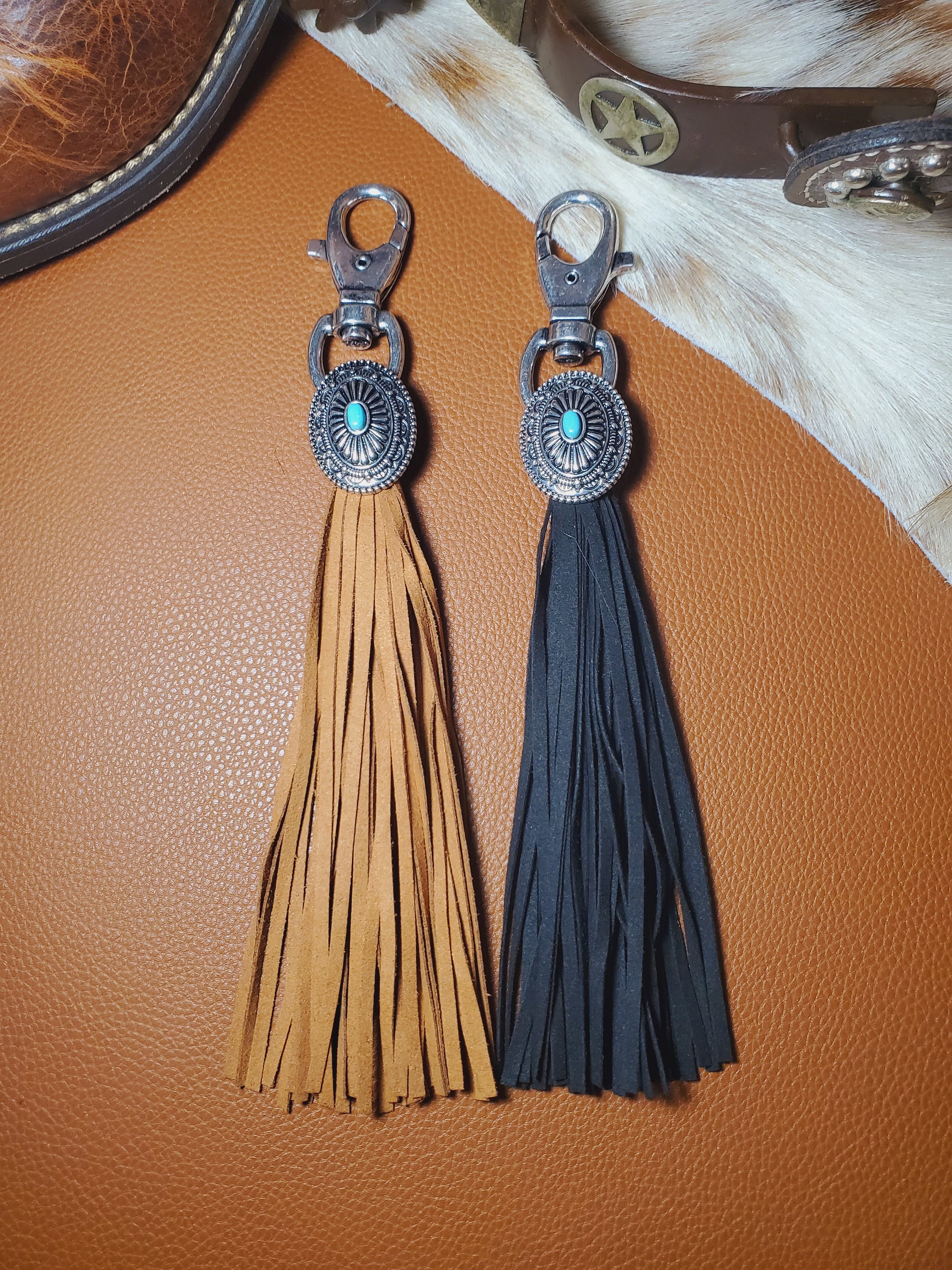 【CALEE】　concho keyring SV925 SILVER STAR CONCHO LEATHER KEY RING【BLACK】｜CALEE｜MELTING