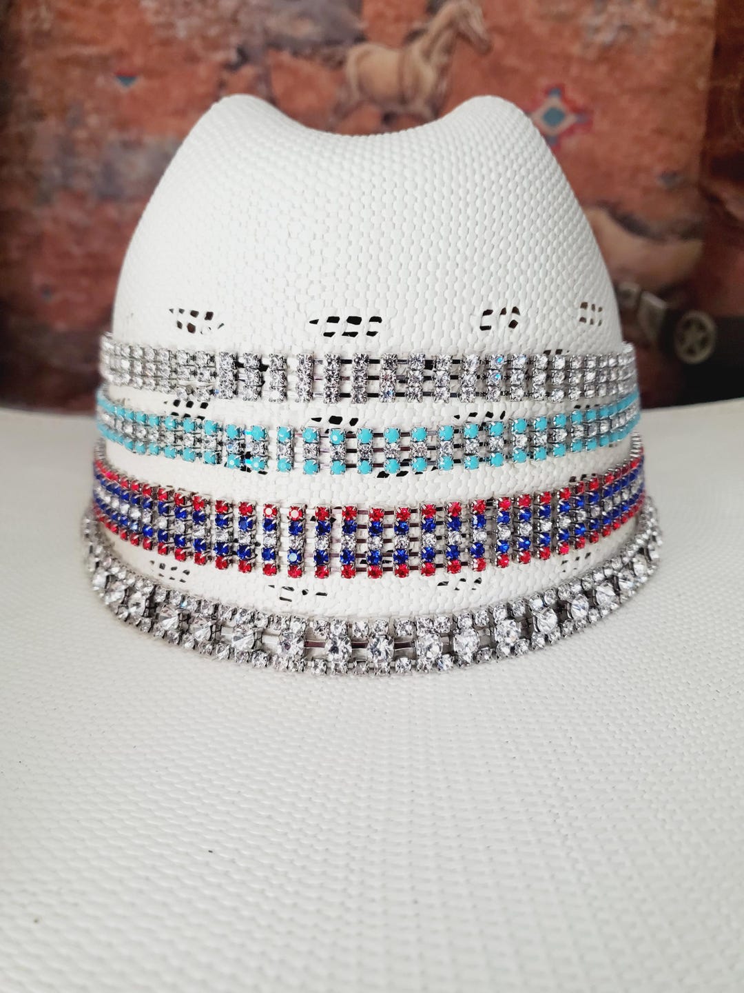 BLING Rhinestone Hat Band, Adjustable - Etsy