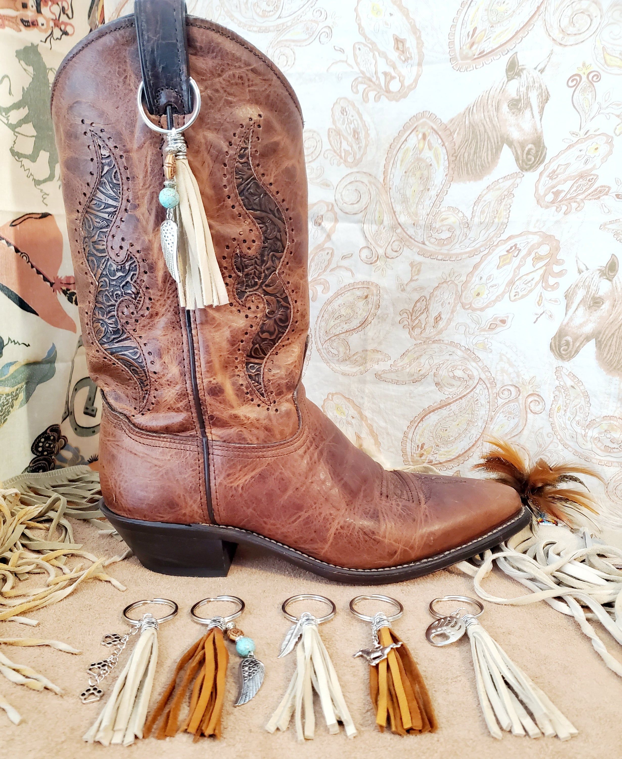 leather boot tassels