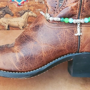 Boot Bling, Concho and Beads Boot Topper / Boot Bracelet with charm, Western image 4