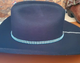Turquoise Rhinestone Hat Band, Cowboy Cowgirl, Bling Crystal  display picture 1