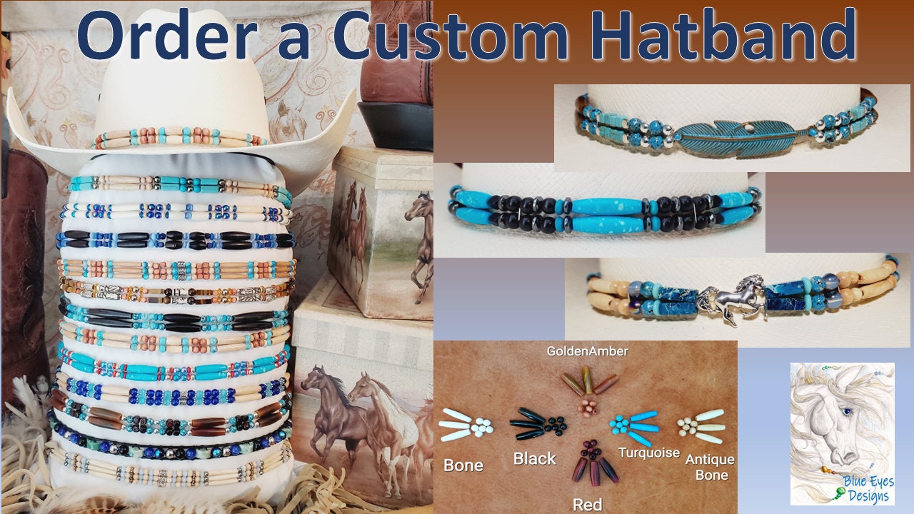 Hat Band With Bone Beads, Tiger display picture 1
