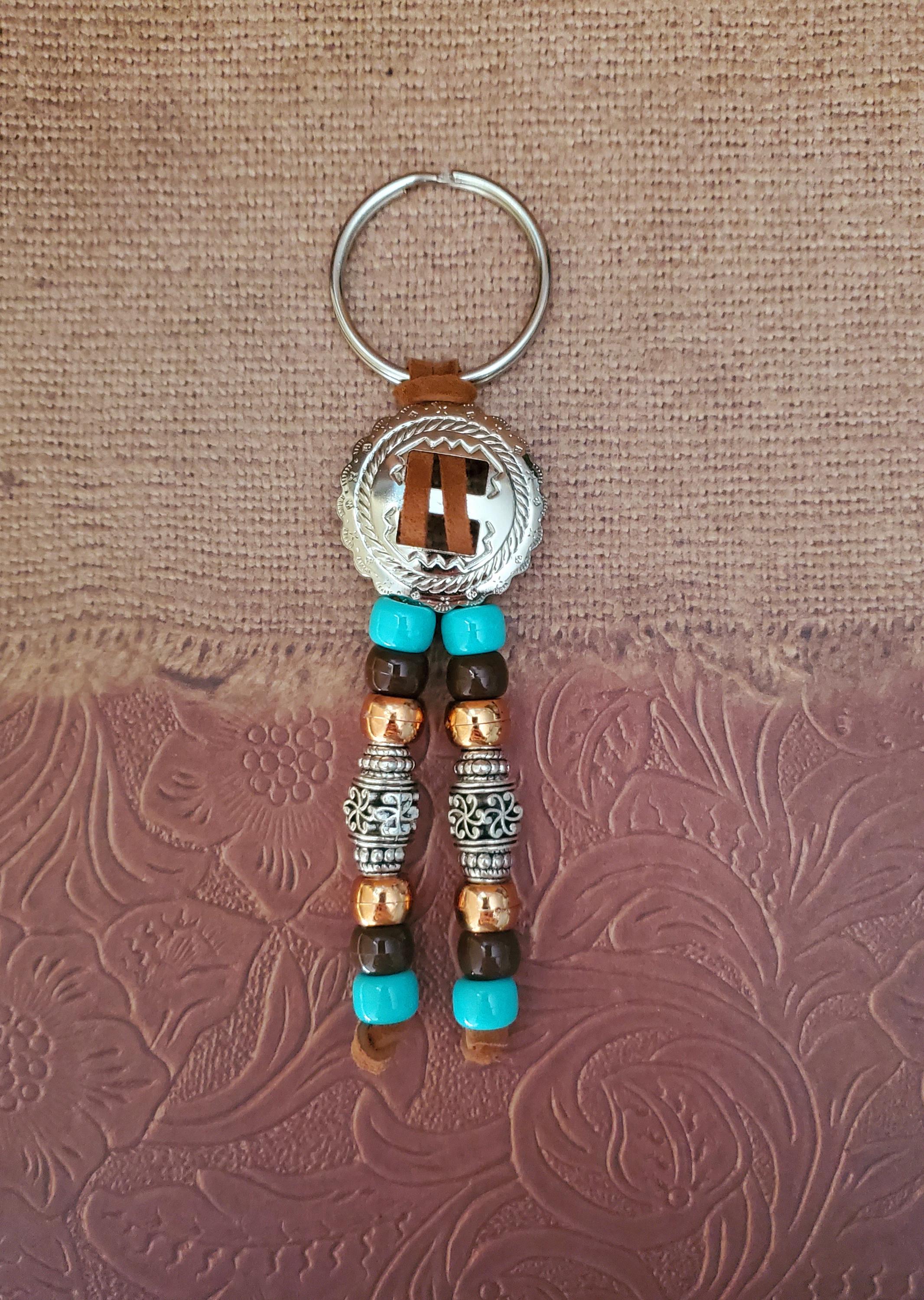 Concho Key Ring Western With Your Choice of Beads - Key Chain - Etsy