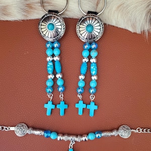 Boot Bling, Concho and Beads Boot Topper / Boot Bracelet with charm, Western image 3
