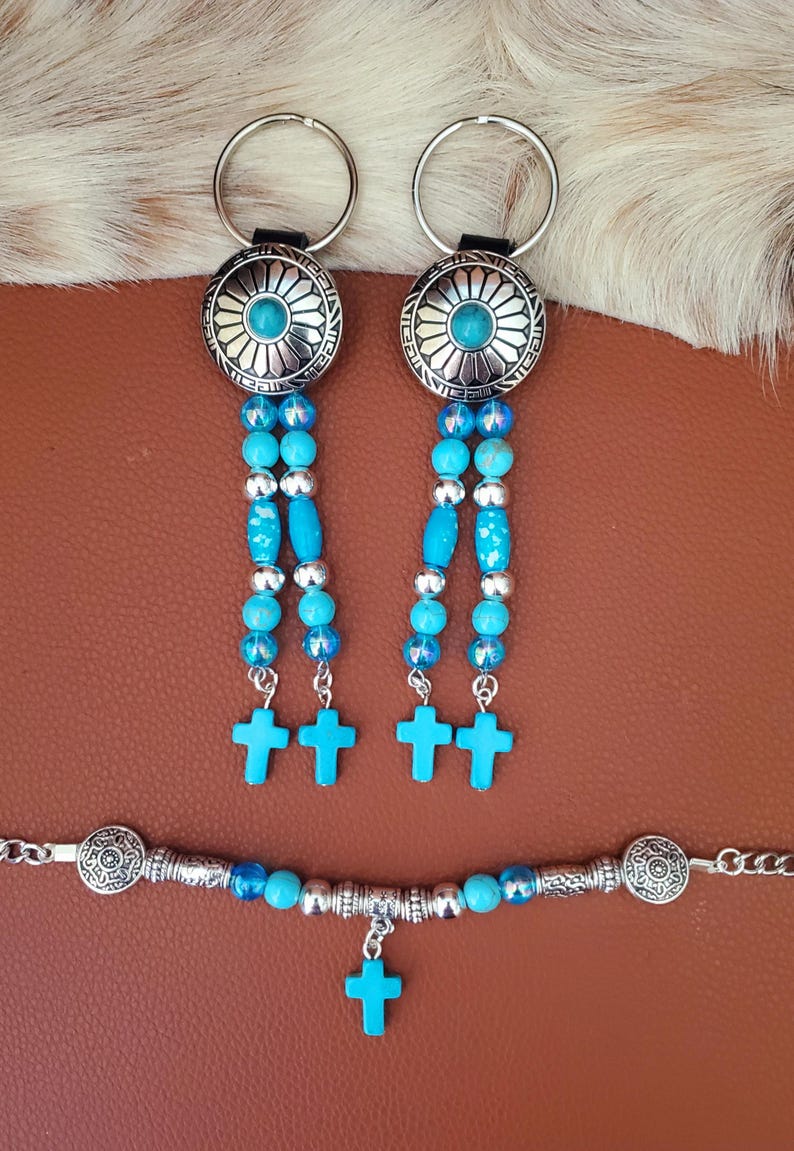 Boot Bling, Concho and Beads Boot Topper / Boot Bracelet with charm, Western image 3