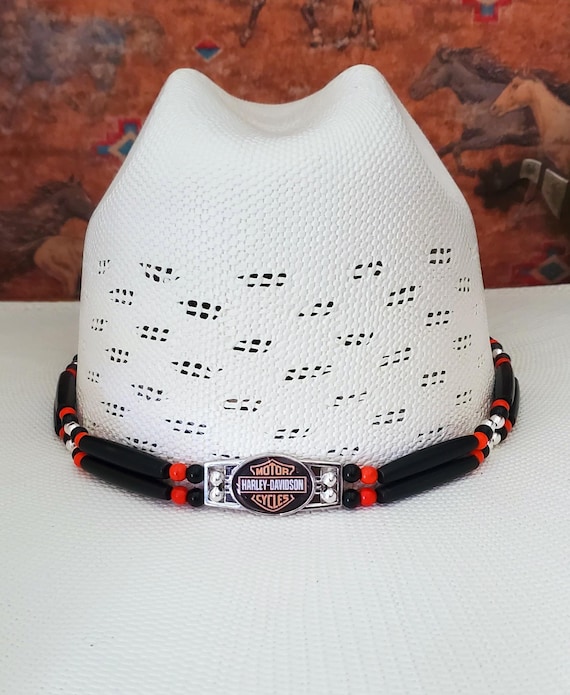 Harley Davidson BAR & SHIELD Rope Cowboy Hat Band F&M Company Size M Harley Davidson BAR & SHIELD Rope Cowboy Hat Band F&M  main image 4