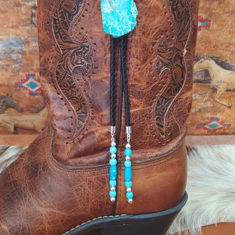 New! Turquoise Oval Bolo Tie – Western Style 36