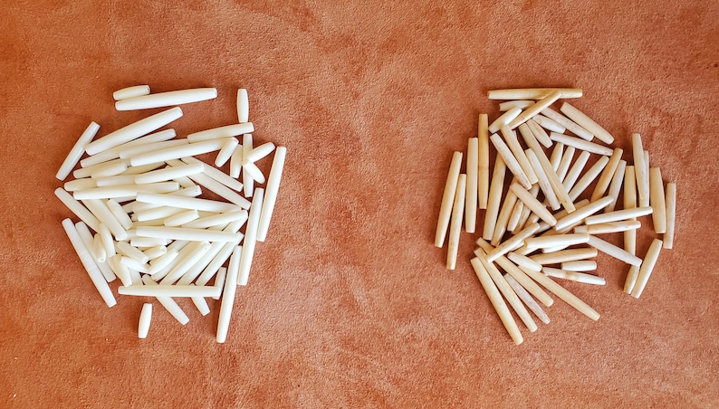 Buffalo Hornand Bone Hairpipe Beads, 1/2", 1" and 1.5", Red, Black, Antique Bone, Bone, Turquoise AmberBrown image 6