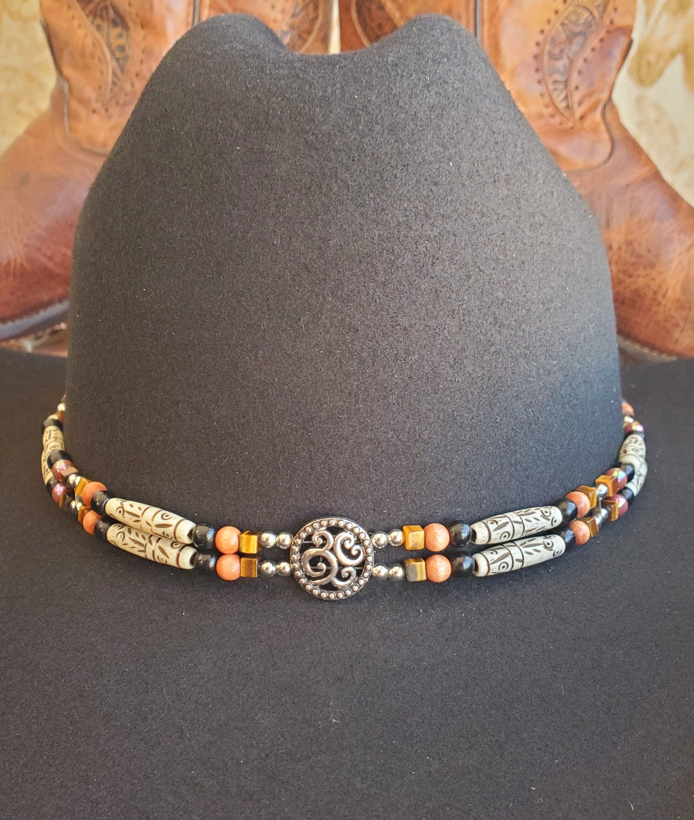 Hat Band With Bone Beads, Tiger display picture 3