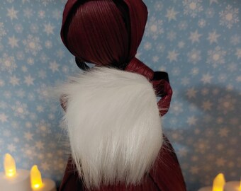 Wine red winter corn husk doll