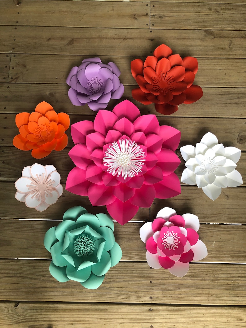 Large Paper Flower SVG, Paper Flower Template, Digital File, Cricut
