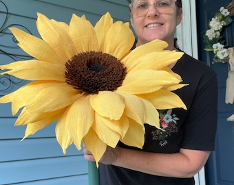 Girasol, Girasol de papel crepé, Girasol gigante, Girasol de papel, Flor de papel crepé, Flor de papel gigante, Flor de papel crepé gigante
