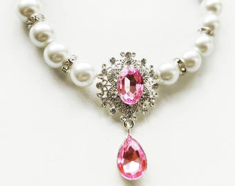 Pearl necklace for dog Collar
