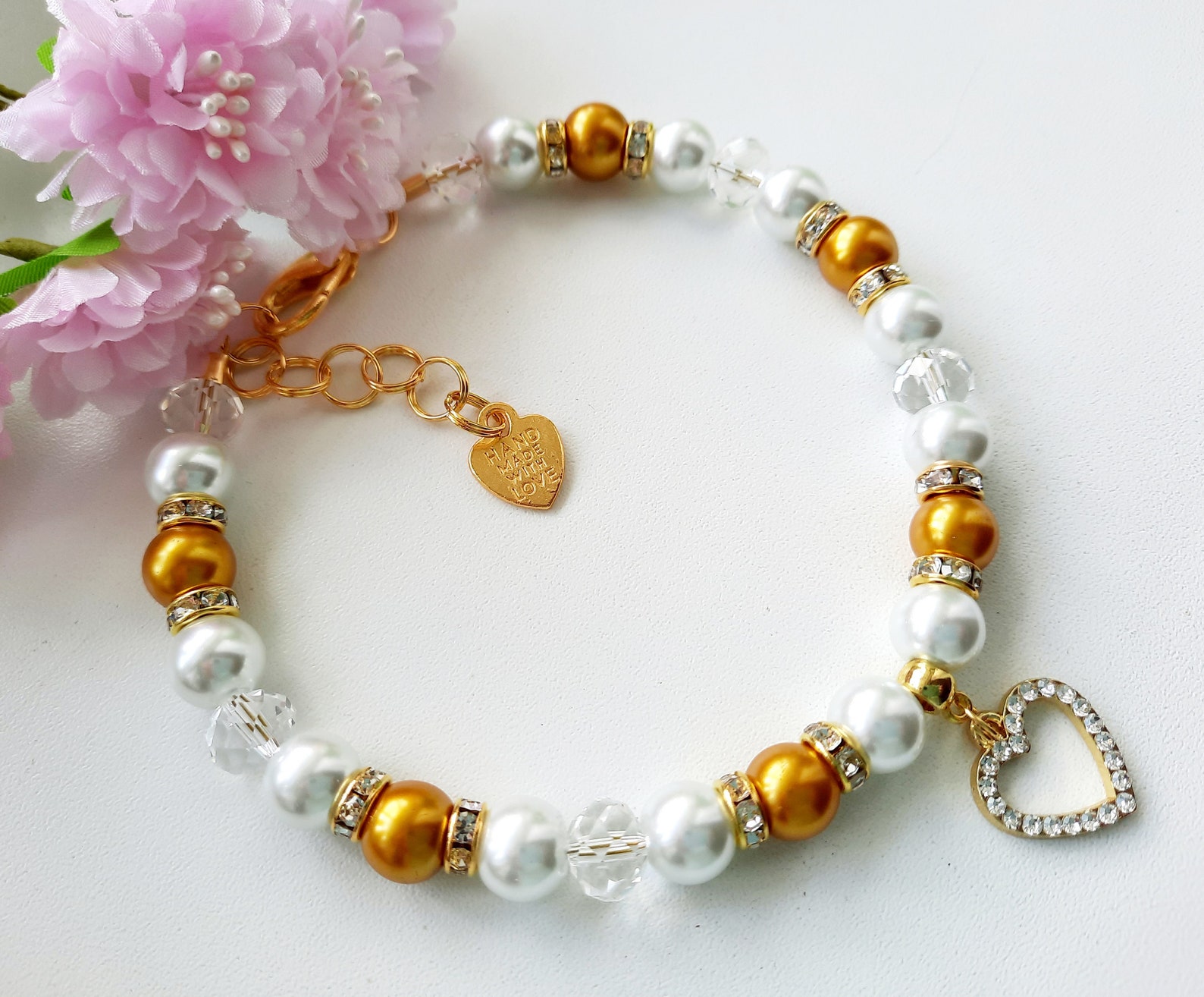 Pearl Necklace for Dogs and Cats With Crystal Beads and | Etsy