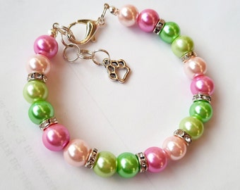 Elegant Pearl Pet Necklace: Handcrafted Glass Bead Collar