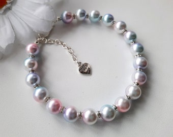 Pearl necklace for dogs and cats with rhinestone roundels