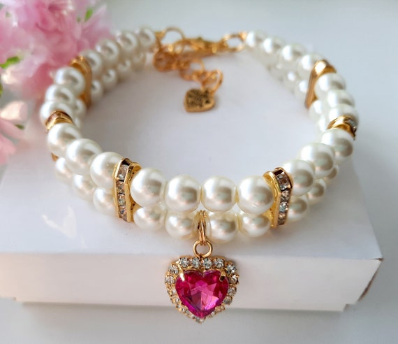 Pearl necklace for dog and cat Pearl dog collar Dog pearl collar custom Pet Jewelry