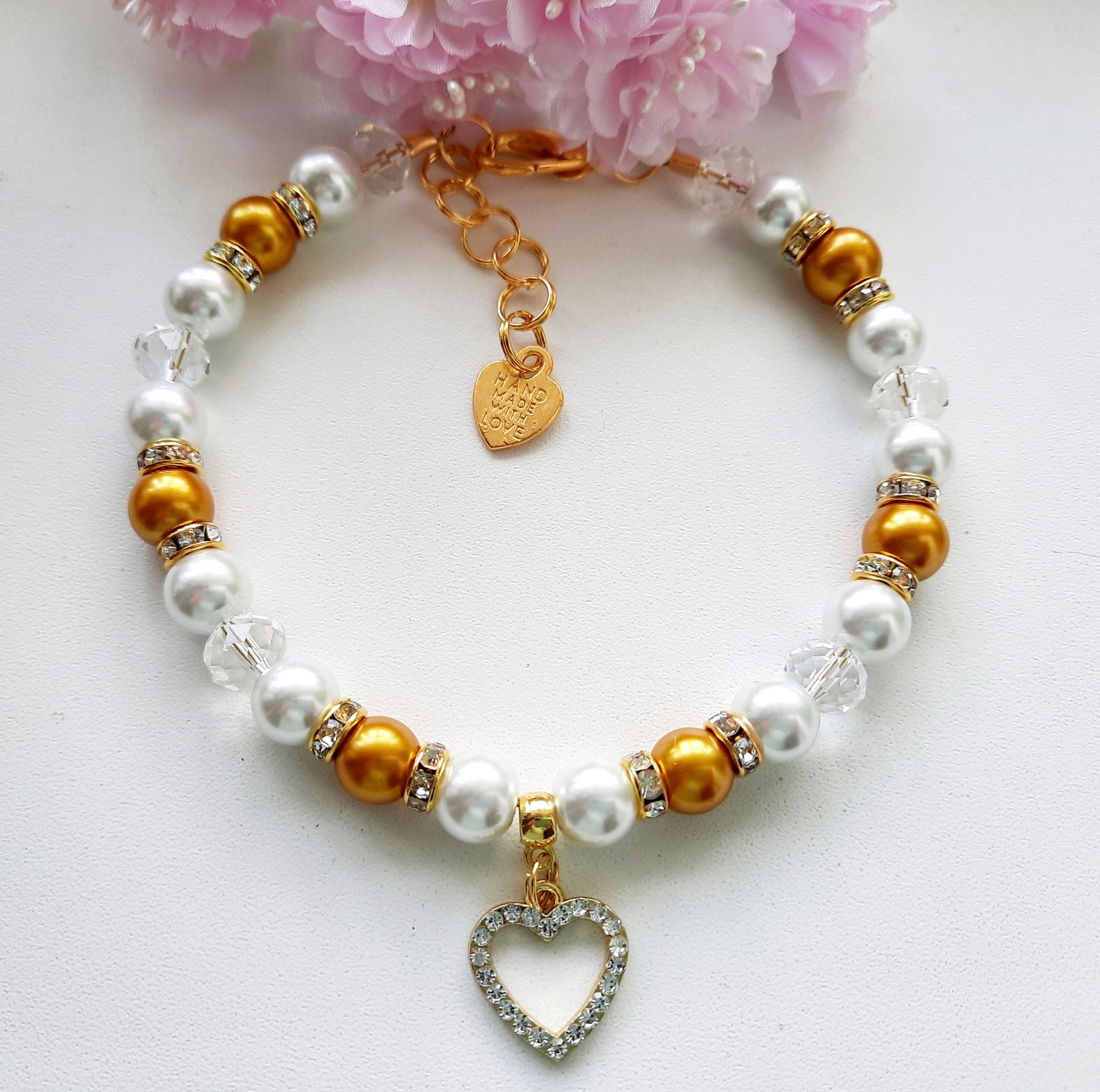 Pearl Necklace for Dogs and Cats With Crystal Beads and | Etsy