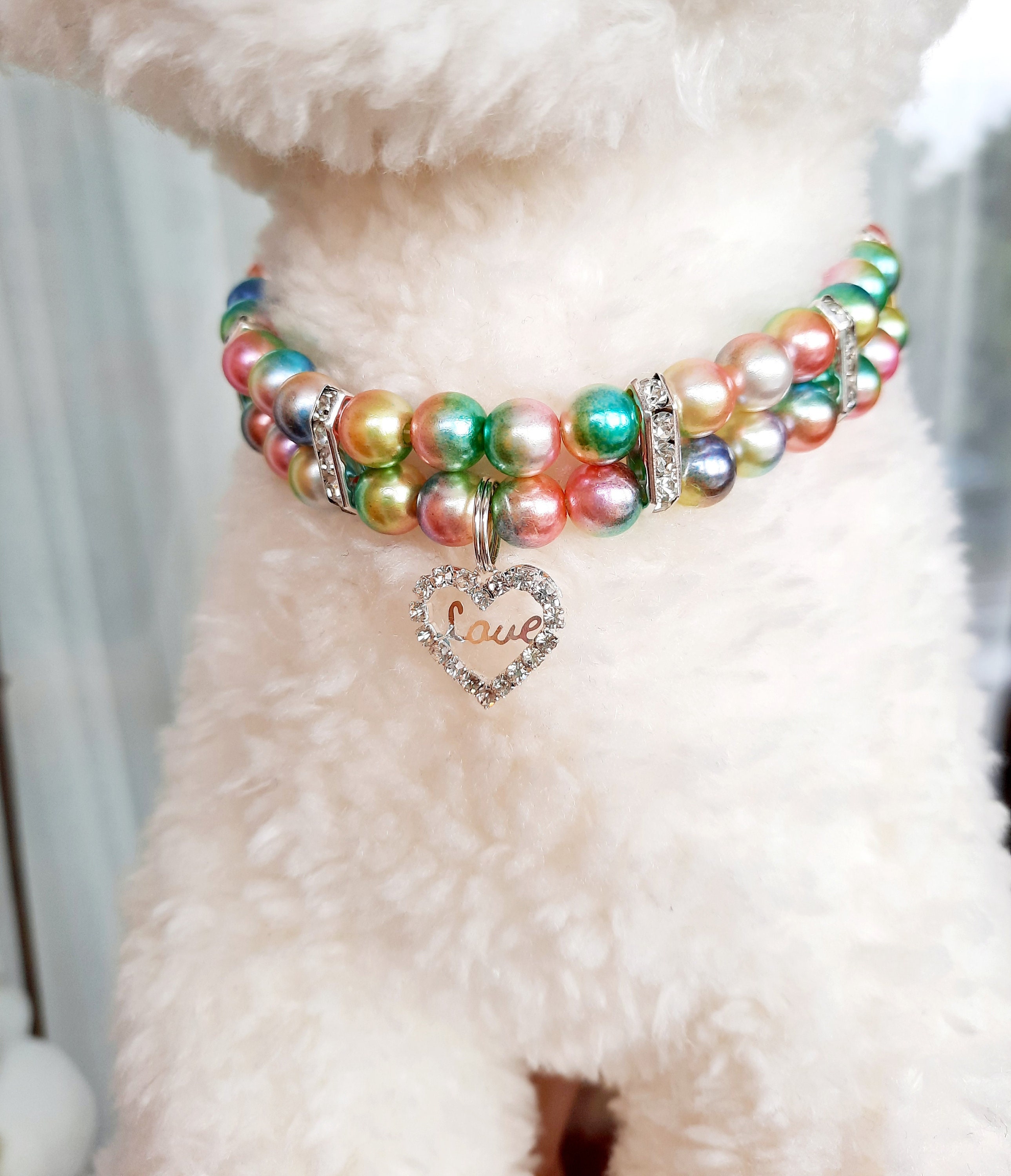 Watermelon XS Mermaid Pearl [Small Dog/Cat Bead Collar] – Hypnotic Dog
