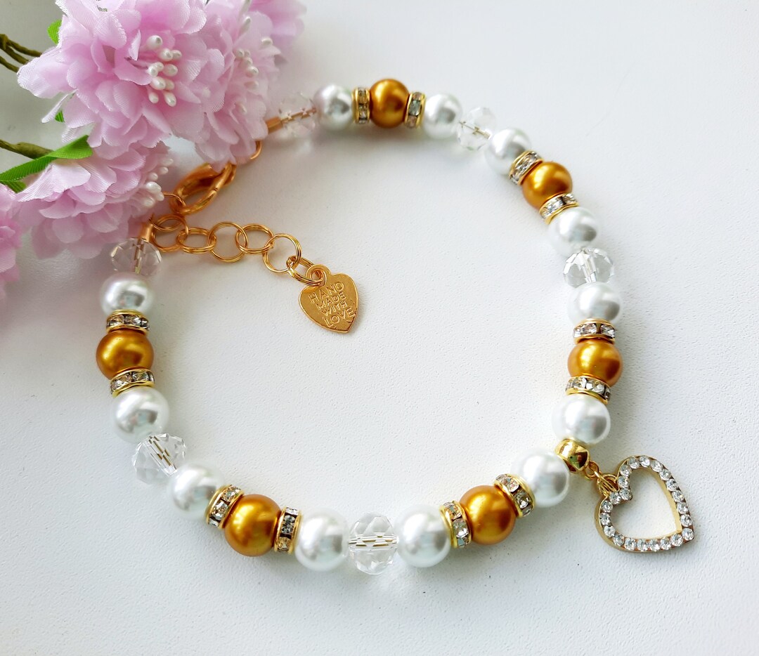 Pearl Necklace for Dogs and Cats With Crystal Beads and - Etsy