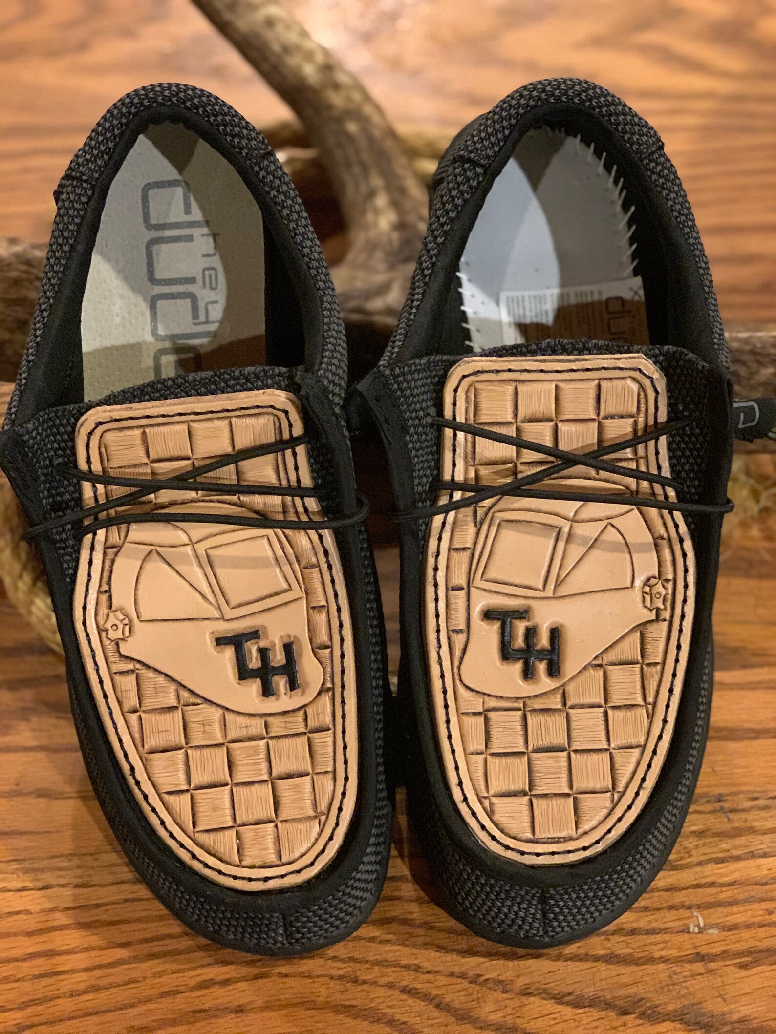custom leather hey dudes for men
