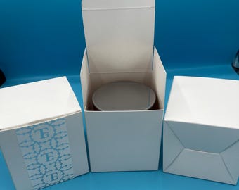 Set of 12 White Candle Boxes – DIY 8oz/9oz Jars, 4" Height