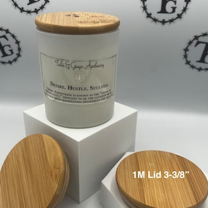 50 Bamboo 9cm (Medium) Lids | Storage Jar Lids | Bamboo Lids for DIY Candle Vessels | Lids with Rubber Rim | 1M
