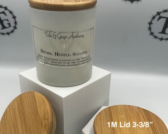 50 Bamboo Container Lids | 9cm Candle Vessel Lids with Rubber Rim