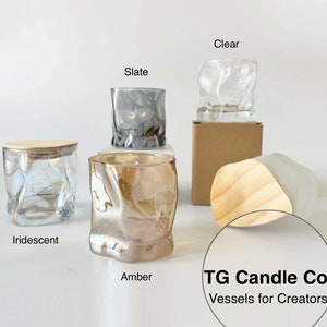 12 Modern Twist with 8 oz Twisted Orb Bulk Candle Making Jars in Slate, Iridescent, Clear or Amber