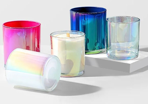 Luxury Iridescent Candle Jar Interior White and Rainbow Candle Holder for  Wholesale - China Iridescent Candle Jar and Iridescent Jar price