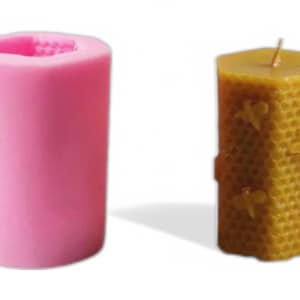 Honeycomb & Bee Silicone Candle Mold – DIY Beeswax Candle Making Pillar Mold