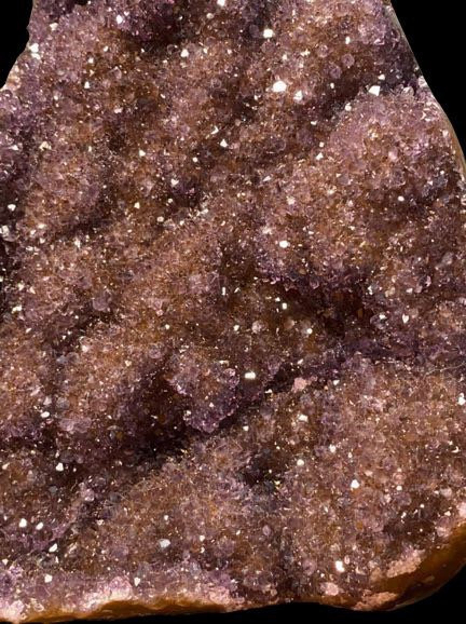 Amethyst Micro Crystals Quartz. Brown polished Agate edges Etsy