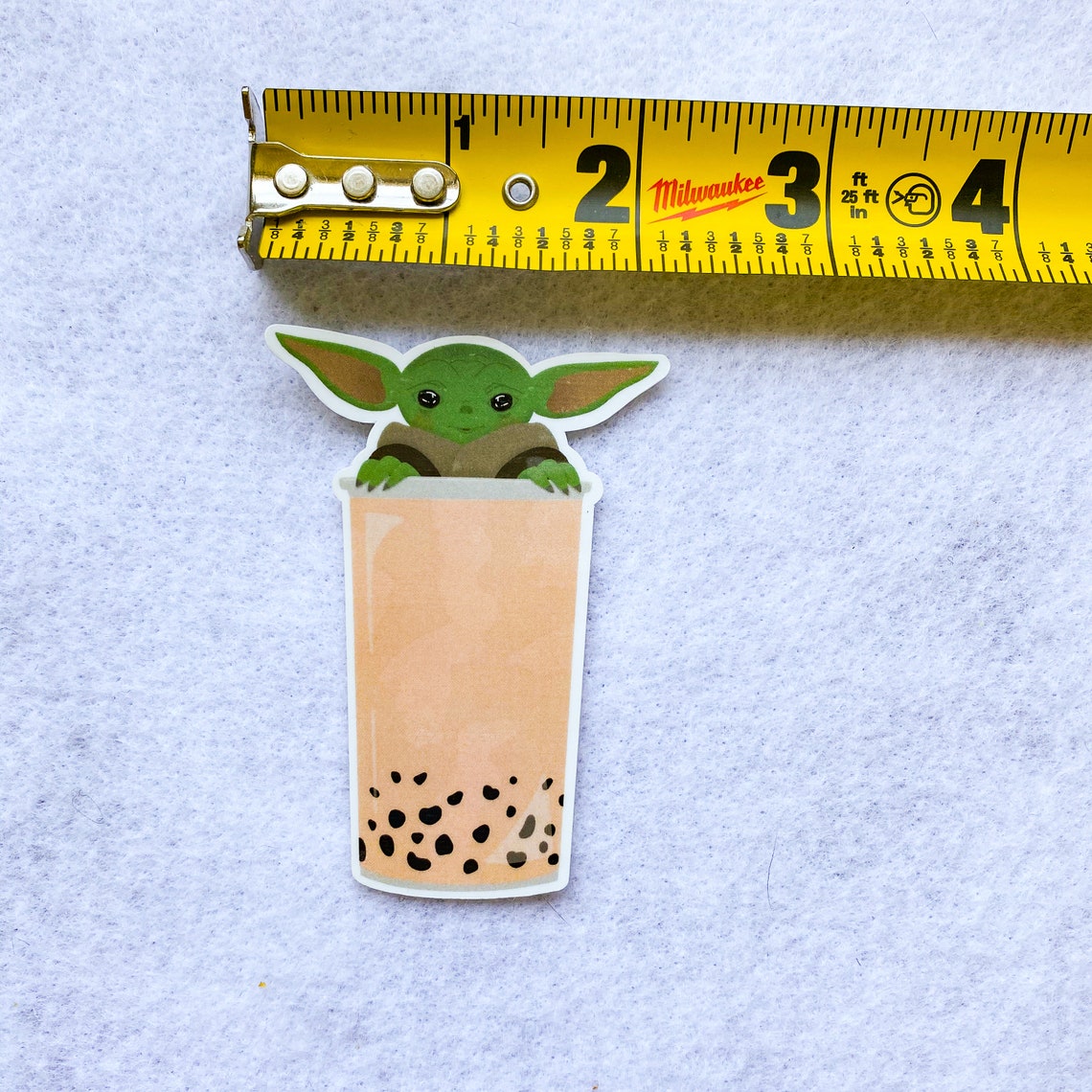 Baby Yoda in a Boba Drink Sticker Baby Yoda Vinyl Sticker Etsy