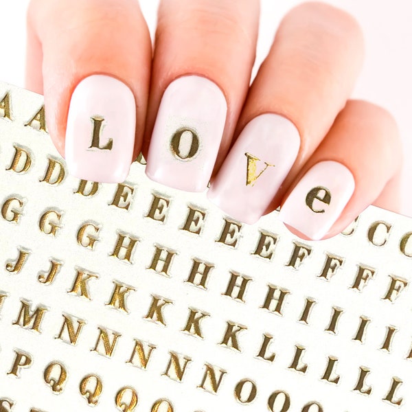 Letter Nail Decals Etsy