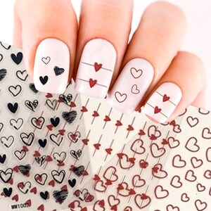 Heart Shape Decal Transfer Nail Stickers