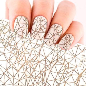 Metallic Geometric Texture Pattern Transfer Decal Nail Sticker