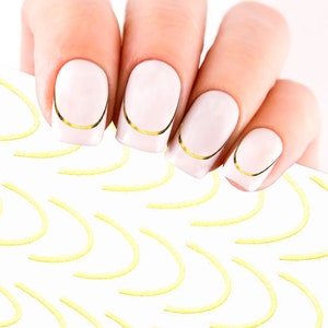 Gold Metallic French Line Nail Stickers